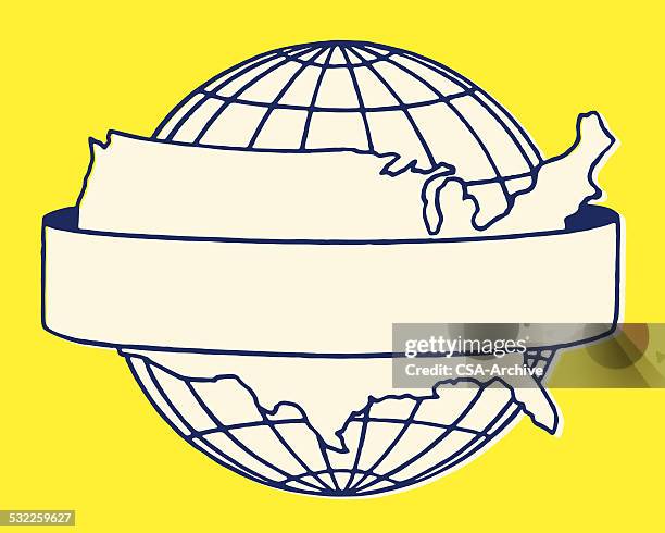 usa and globe - usa outline stock illustrations