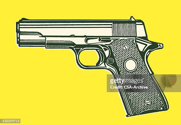 pistol handgun - pistol stock illustrations