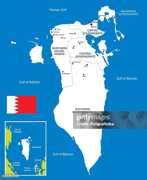 Bahrain Map Close Map Of Bahrain High-Res Vector Graphic - Getty Images