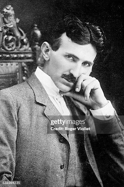 Serbian American inventor and electrical engineer, Nikola Tesla , aged 40, circa 1896.