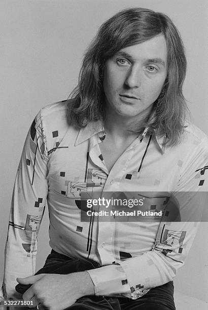 Keyboard player Richard Tandy of British rock group Electric Light Orchestra, 5th February 1975.