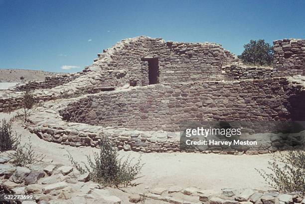 An excavated kiva within the Aztec Ruins National Monument in New Mexico, USA, circa 1960.