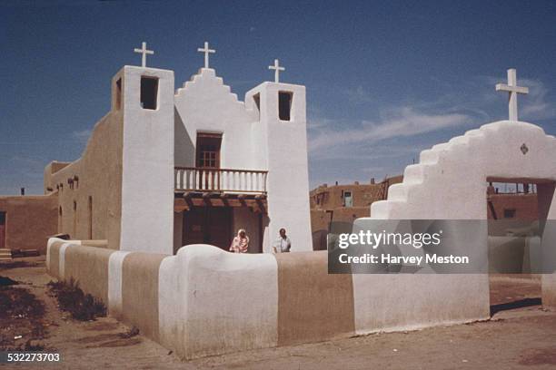 Church in Taos Pueblo, New Mexico, USA, circa 1960.