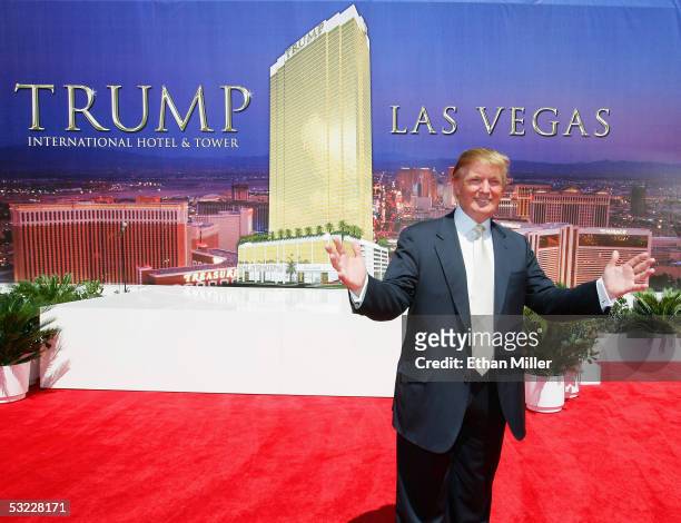 Donald Trump, chairman and president of the Trump Organization, poses after a ceremonial groundbreaking for the 64-story Trump International Hotel &...
