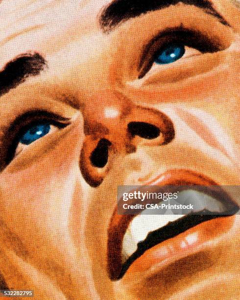 closeup of a man - human eye stock illustrations