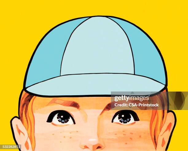cap - freckle child stock illustrations