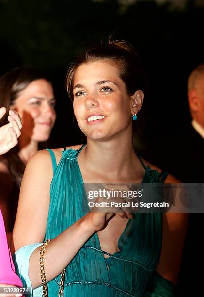 Charlotte Casiraghi attends the ball for Monegasques and Monaco residents at Quai Albert Ier port on July 12, 2005 in Monte Carlo, Monaco. The...