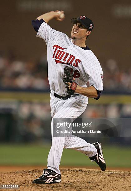 American League All-Star pitcher Joe Nathan of the Minnesota Twins throws a pitch against the National League All-Stars during the eighth inning of...