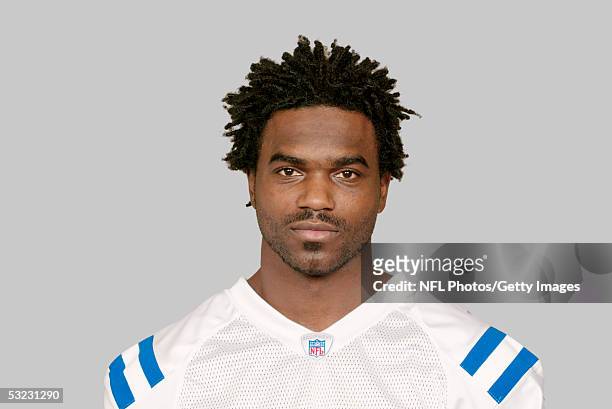Edgerrin James of the Indianapolis Colts poses for his 2005 NFL headshot at photo day in Indianapolis, Indiana.