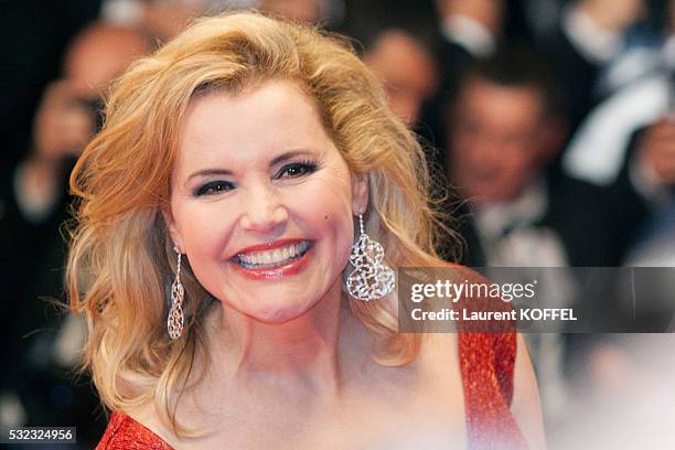 Geena Davis attends 'The Nice Guys' premiere during the 69th annual Cannes Film Festival at the Palais des Festivals on May 15, 2016 in Cannes,...