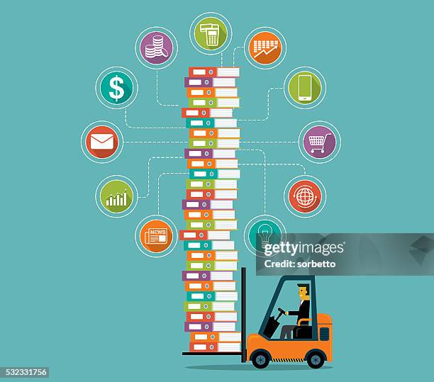 big data - file folder infographic stock illustrations