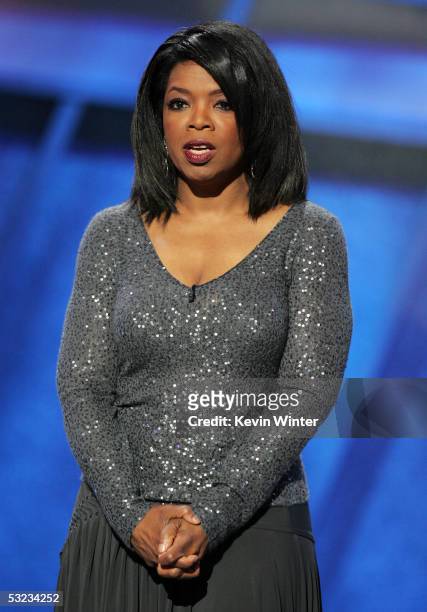 Oprah Winfrey presents the Arthur Ashe Courage Award onstage at the 13th Annual ESPY Awards at the Kodak Theatre on July 13, 2005 in Hollywood,...
