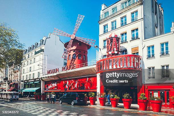 the moulin rouge in paris - the place pigalle in paris stock pictures, royalty-free photos & images