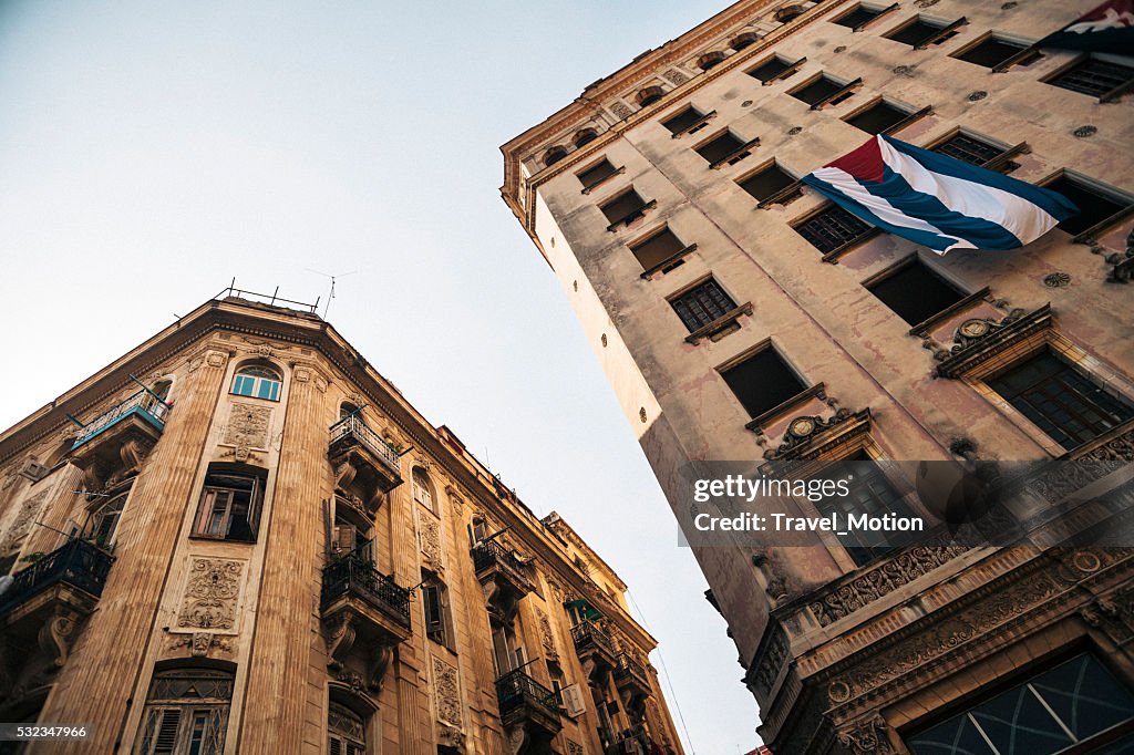 Edifícios coloniais em Havana, Cuba