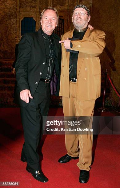 Music manager Glen Wheatley and writer Glenn A. Baker arrive at the ARIA Icons Hall of Fame at the Regent Theatre July 14, 2005 in Melbourne,...