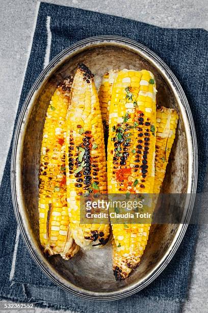 grilled corn - corn cob stock pictures, royalty-free photos & images
