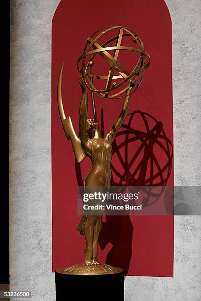 Close up of the statuette is seend during the announcement of the nominees for the 57th Annual Primetime Emmy Awards at the Academy of Television,...
