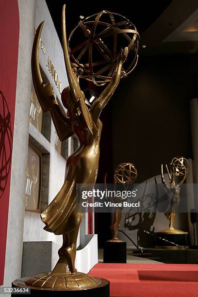 The Emmy statuettes are seen during the 57th Annual Primetime Emmy Awards Nominations at The Academy of Television, Arts and Sciences July 14, 2005...