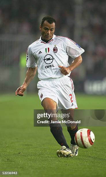May 4: Cafu of Milan in action during the UEFA Champions League semi-final, second leg match between PSV Eindhoven and AC Milan at the Phillips...