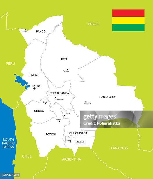 map of bolivia - sucre bolivia stock illustrations