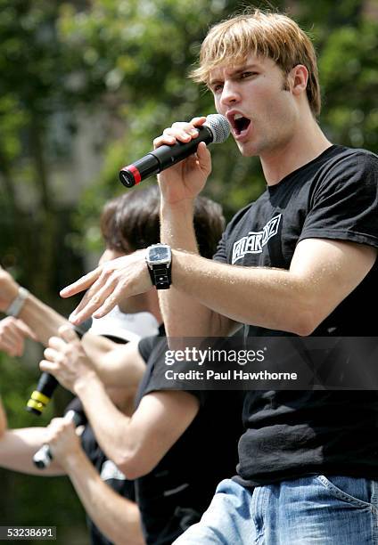 Actor Scott Porter from the cast of "Altar Boyz" performs during 106.7 Lite FM presents Broadway in Bryant Park 2005, July 14, 2005 in New York City.