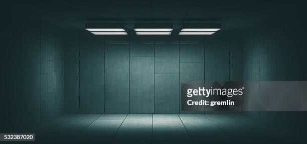 dark, spooky, empty office room - interrogated stock pictures, royalty-free photos & images