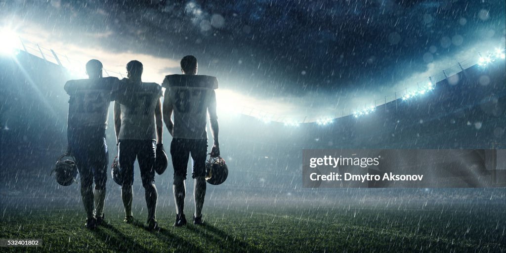 American-football-Spieler, am Ende das Spiel