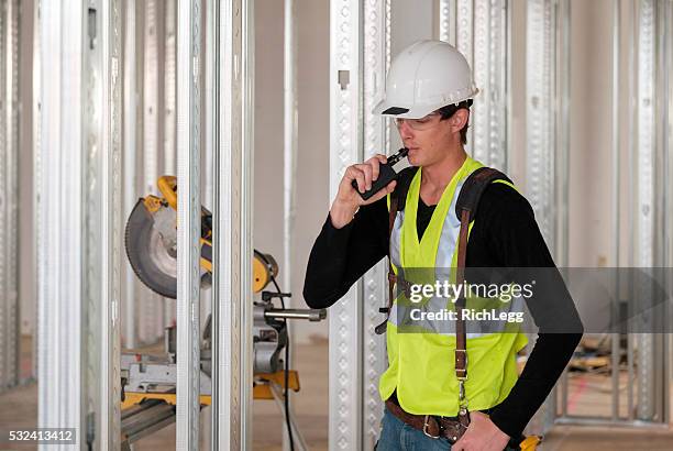 construction worker smoking electronic cigarette - anti smoking bildbanksfoton och bilder