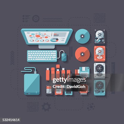 Data Storage Flat Design Concept Data Storage Flat Design Concept