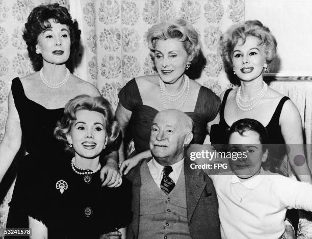 Three generations of Gabors gather in the Hotel Sacher to take a portrait in a rare moment of family togetherness, Vienna, Austria, circa 1955. Left...