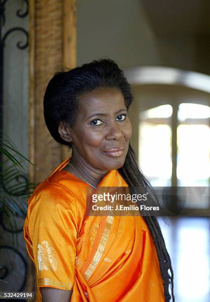 Alice Coltrane, wife of John Coltrane, in her California home. Alice has been practicing music since the age of 7 and eventually became one of the...
