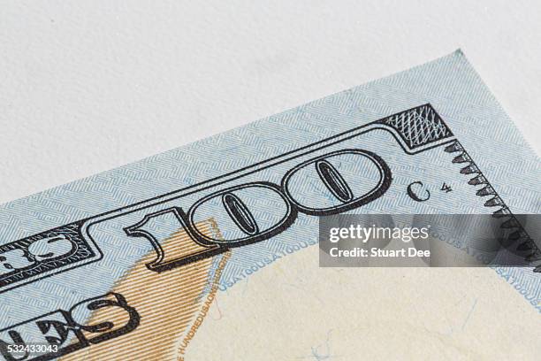 us 100 dollar bill, new design - 100 dollar bill new ストックフォトと画像