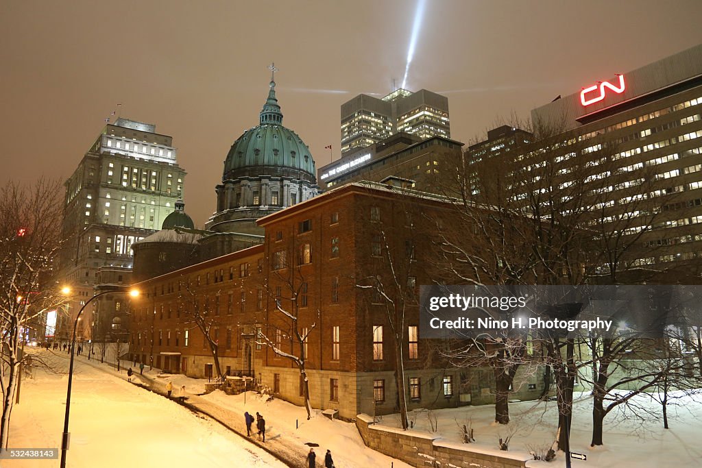 Downtown Montreal at night