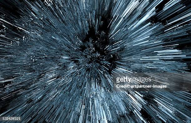 breaking glass in an explosion of fragments - destruction stock pictures, royalty-free photos & images