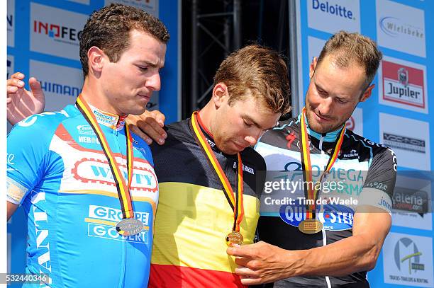Belgian Road Championship 2014/ Elite Men Podium / Roy JANS / Jens DEBUSSCHERE / Tom BOONEN / Celebration Joie Vreugde / Wielsbeke - Wielsbeke /...