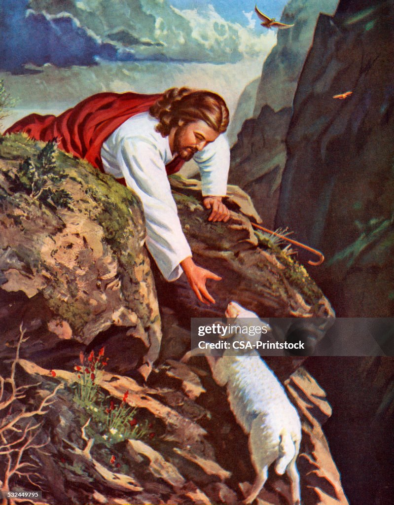 Jesus atteindre une perte de mouton