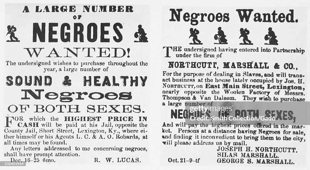 Notices For Purchase Of Slaves
