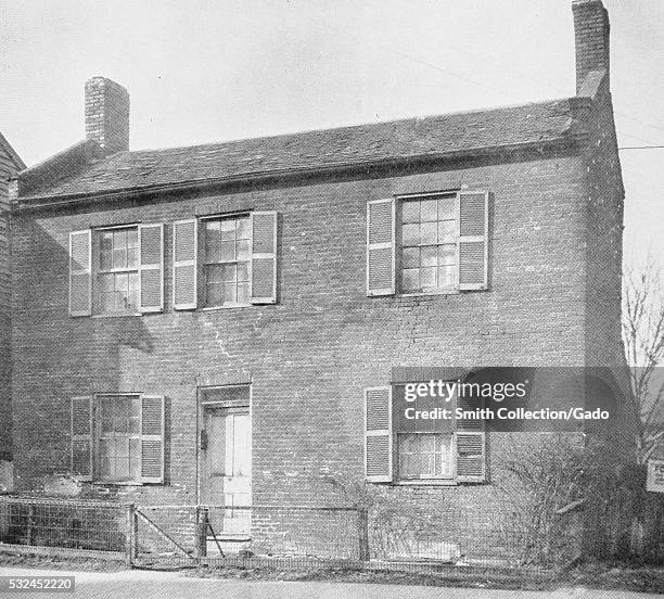 Photograph of the exterior of the building where Lewis Robards confined his slaves, Robards was a notorious slave trader in Kentucky and was involved...