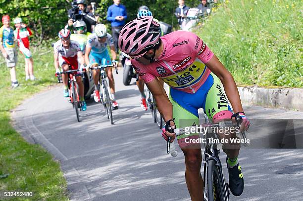 98th Tour of Italy 2015 / Stage 16 CONTADOR Alberto Pink Leader Jersey / LANDA Mikel / ARU Fabio White Young Jersey / TROFIMOV Yury / Pinzolo -...
