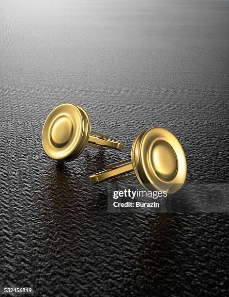 gold cuff links - cufflink fotografías e imágenes de stock