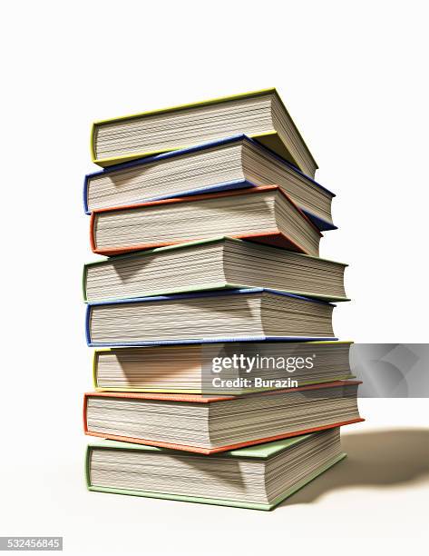 stack of school text books - stack photos et images de collection