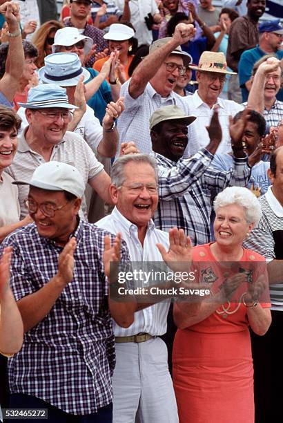 spectators clapping - vintage crowd cheering stock pictures, royalty-free photos & images