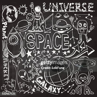 Outerspace elements in sketch collection Outerspace elements in sketch collection