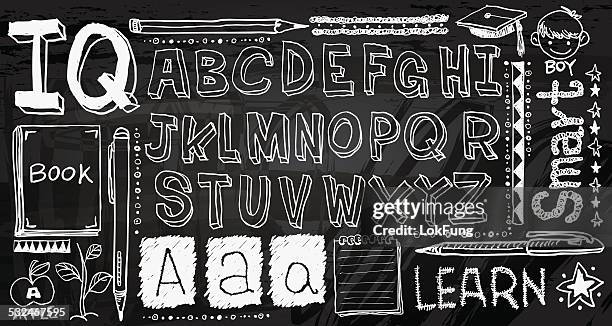 handwritting collection - student typing stock illustrations