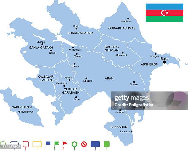 map of azerbaijan - azerbaijan stock illustrations