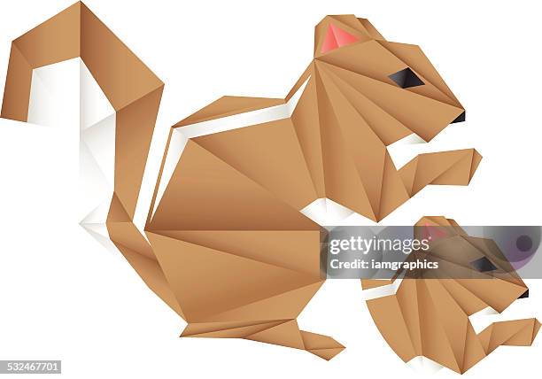 origami squirrel - chipmunk stock illustrations