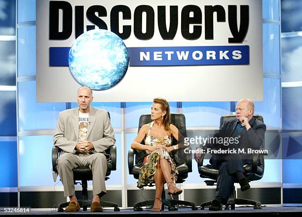 Cast members Yossi Ghinsberg, Deborah Scaling Kiley and executive producer John Smithson attend the panel discussion for "I Shouldn't Be Alive"...