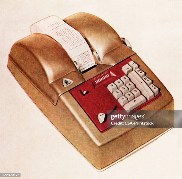 Finance Adding Machine 1,233 Finance Office Calculator High Res Illustrations - Getty Images