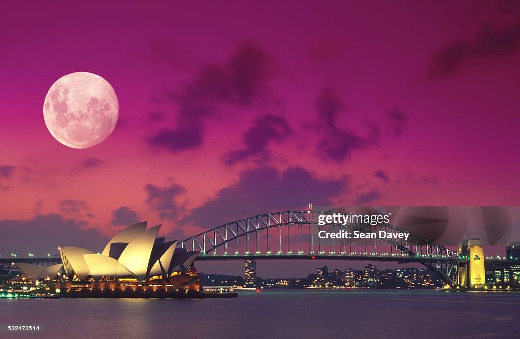 Full Moon Over Sydney Harbour