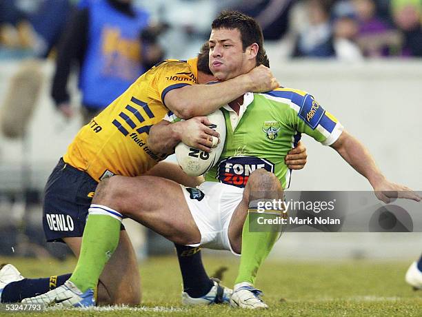 Lincoln Withers of the Raiders in action during the round 19 NRL match between the Canberra Raiders and the Parramatta Eels held at Canberra stadium...